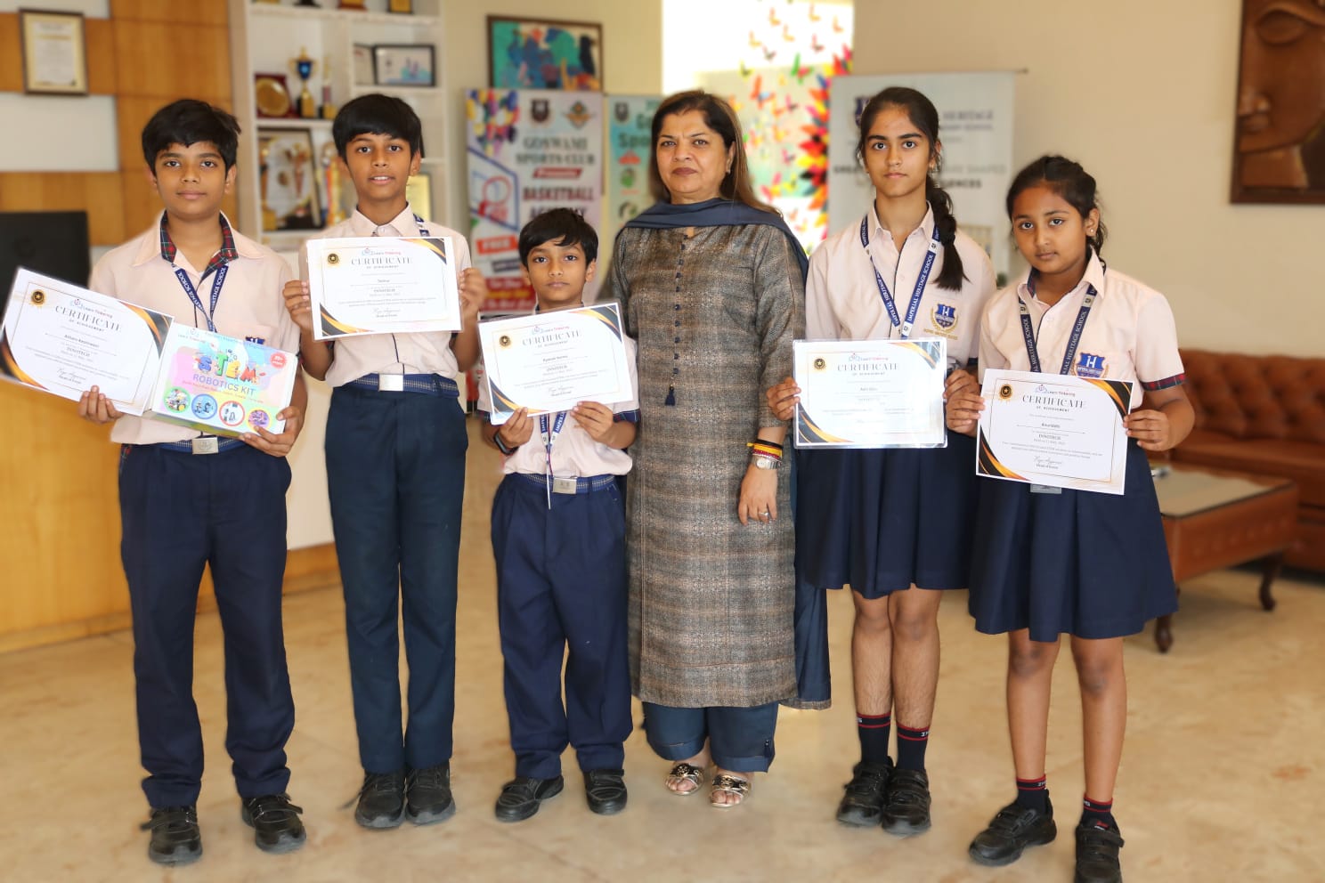 Student with certificate